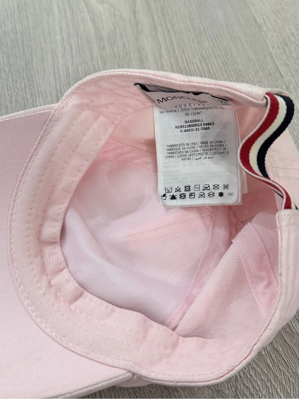 Moncler Kids Light Pink Logo Baseball Cap